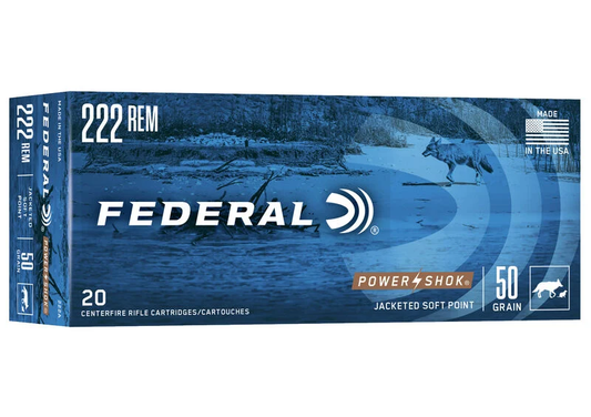 Federal 222 Rem 50gr Power Shok SP (20ct)