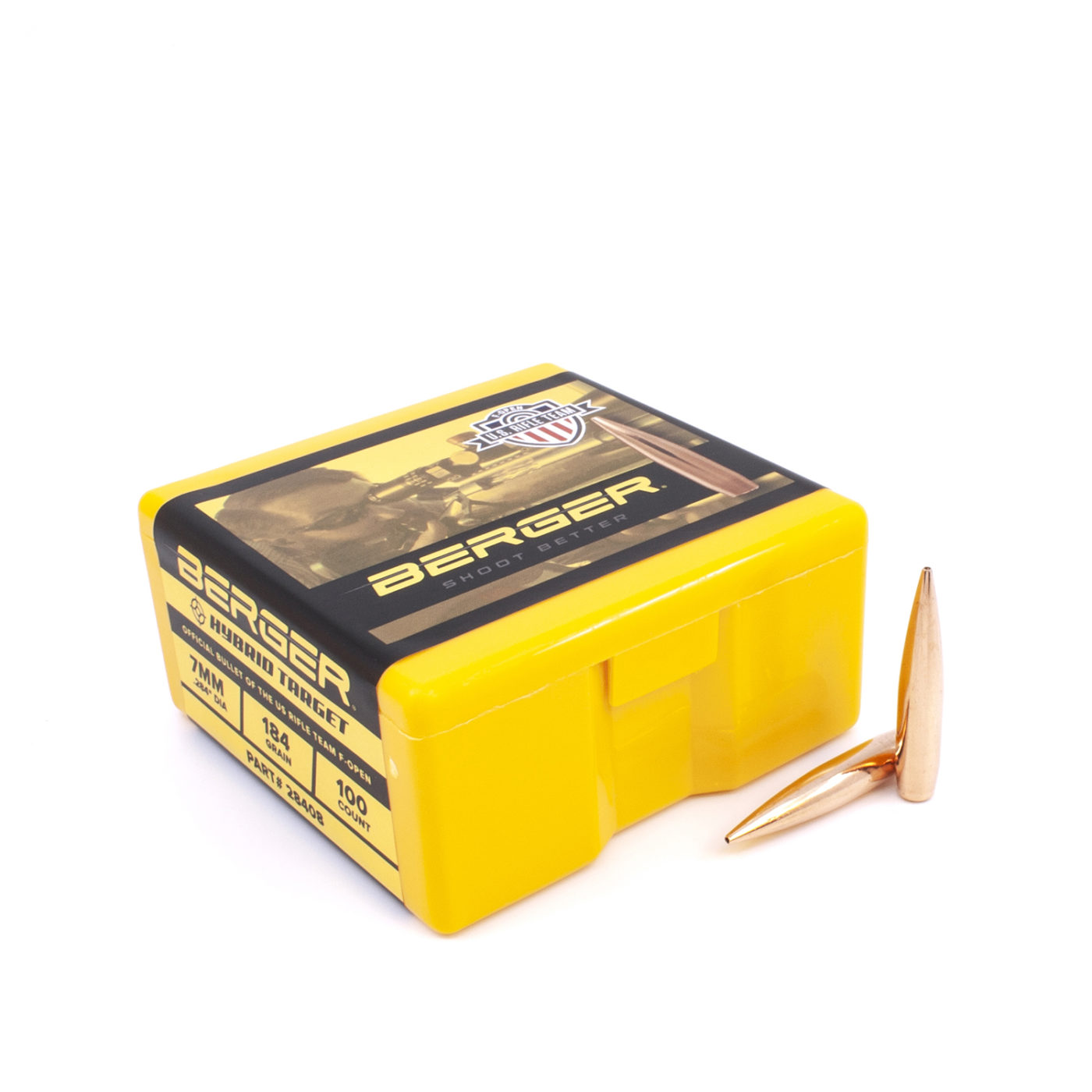 Berger 7mm .284 184gr F-Open Hybrid Target (100ct)