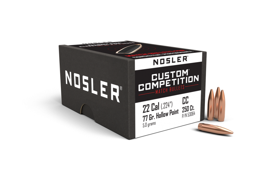 Nosler 22 Cal .224 77gr Custom Comp. HPBT (250ct)