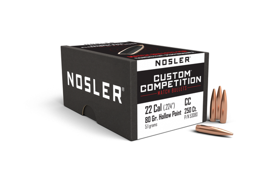 Nosler 22 Cal .224 80gr Custom Comp. HPBT (250ct)