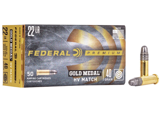 Federal 22 LR Gold Medal HV 40gr Solid (50ct)