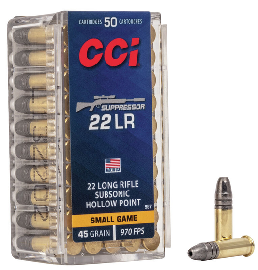 CCI 22 LR Suppressor 45gr HP (50ct)