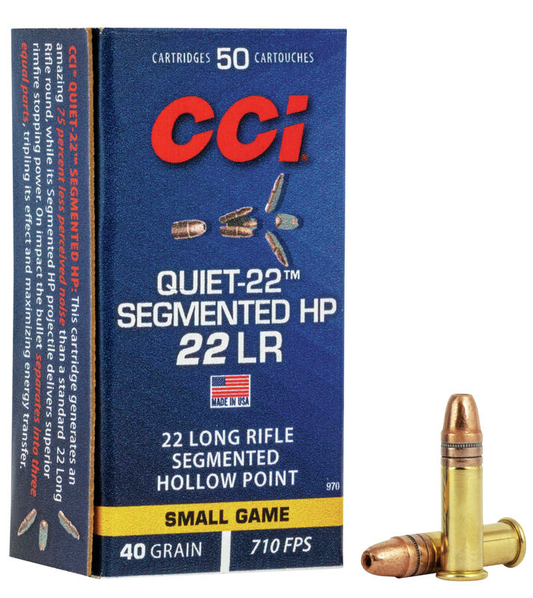 CCI 22 LR 40gr Segmented HP "Quiet 22" (50ct)