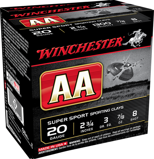 Winchester AA 20ga 3 Dr 7/8 oz #8 (1300 fps)