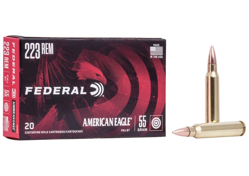 Federal American Eagle 223 Rem 55gr FMJ BT (20ct)