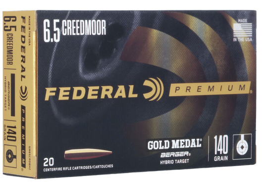 Federal 6.5 Creedmoor 140gr Hybrid Target Gold Medal (20ct)