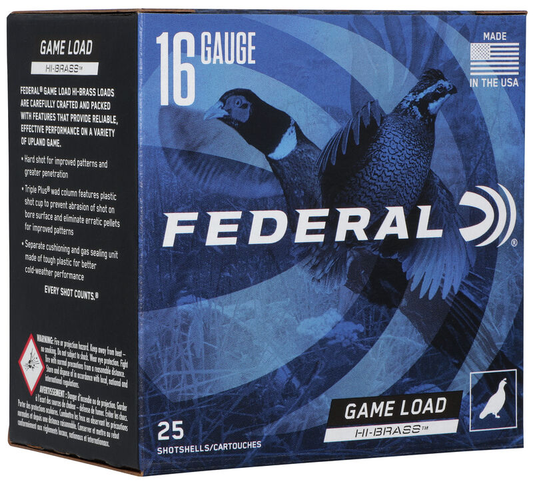 Federal Upland Hi-Brass 16ga. 1 1/8 oz #6 (1295 fps) PER BOX