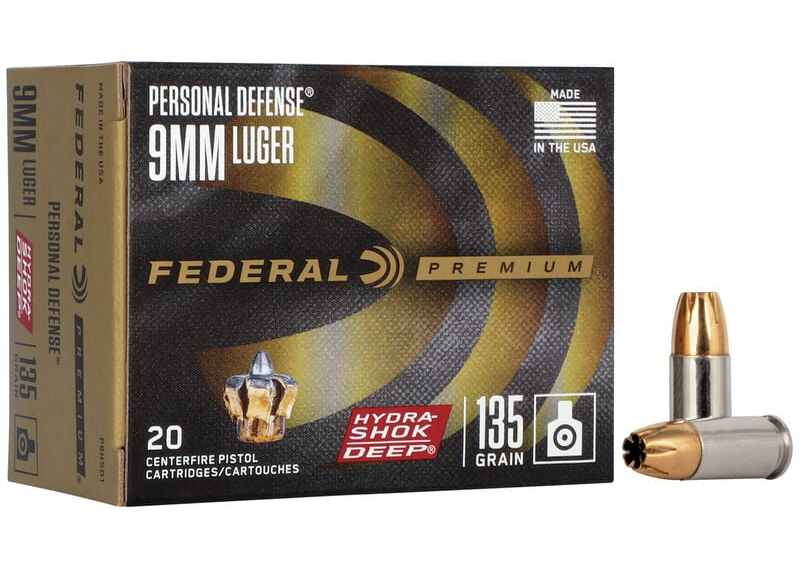 Federal 9mm 135gr Hydra-Shok HP (20ct)