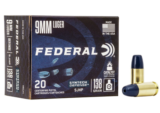 Federal 9mm 138gr Syntech Defense SJHP (20ct)