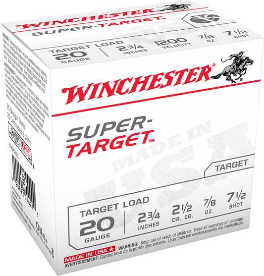 Winchester Super Target 20ga 7/8oz #7.5 (1200fps)