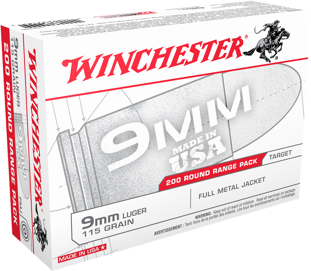 Winchester 9mm 115gr FMJ (200ct)