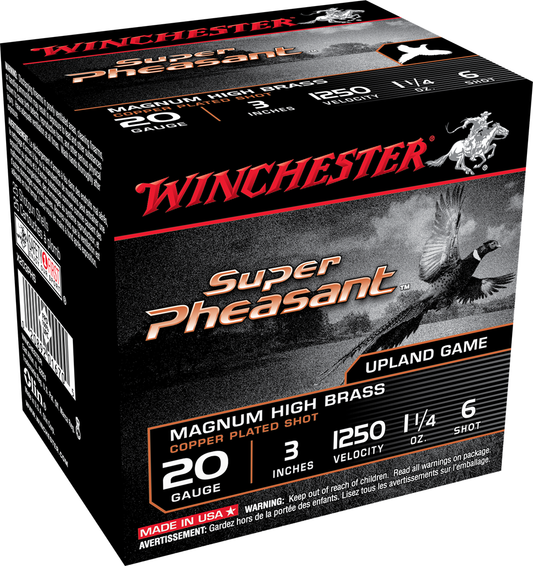Winchester Super Pheasant 20 ga. 3" 1 1/4 oz. #6 (1250 fps) PER BOX