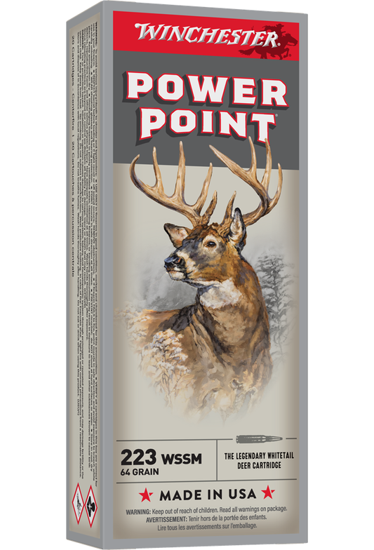 Winchester 223 WSSM 64gr Power Point (20ct)