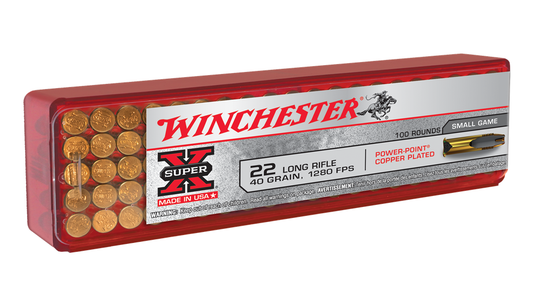 Winchester 22 LR Super-X 40gr Plated Power-Point (100ct)