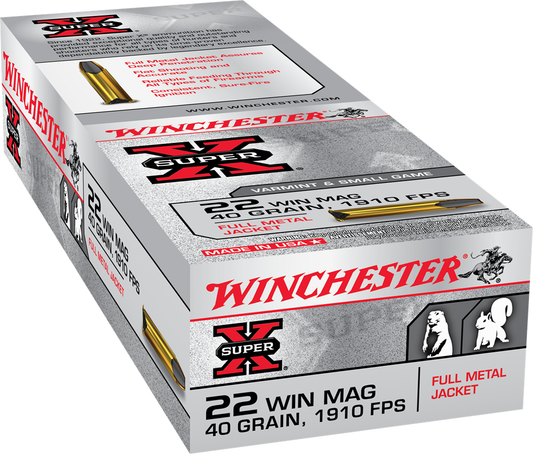 Winchester 22 WMR Super-X 40gr FMJ (50ct)